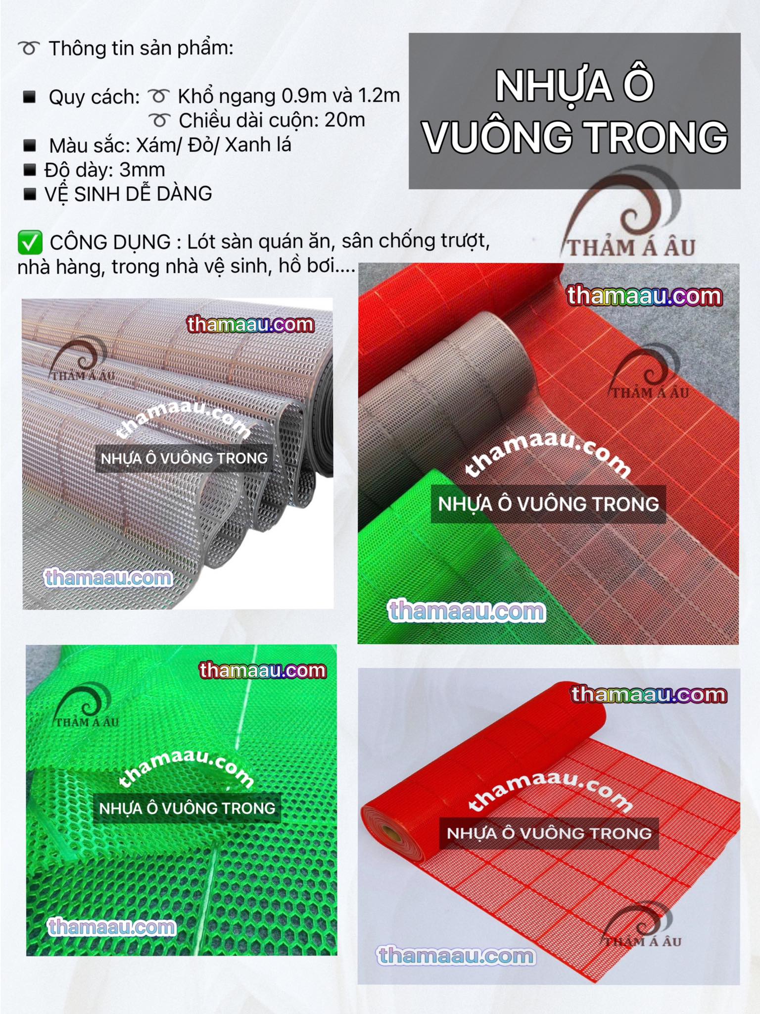 Nhựa Ô Vuông Trong
